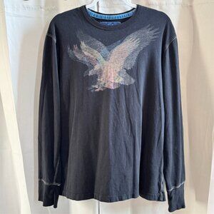 American‎ Eagle Mens Shirt Size XL Watercolor Y2K Long Sleeve Retro Preppy 18983